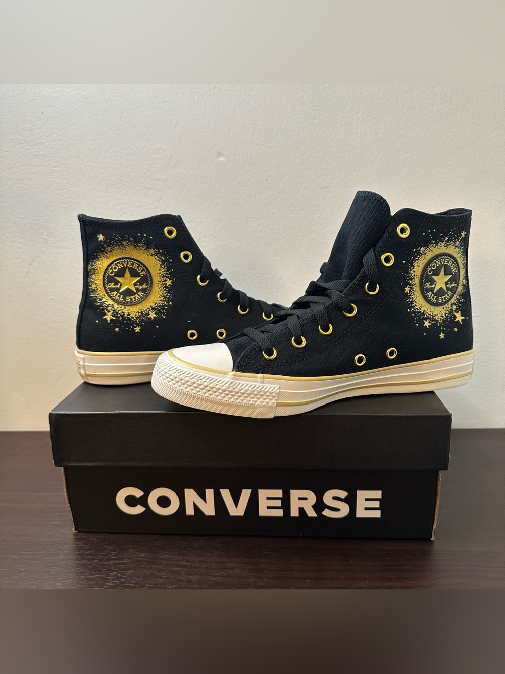 Converse Chuck Taylor All Star Gold Metallic CTAS High Top Sneakers, Size 5, New
